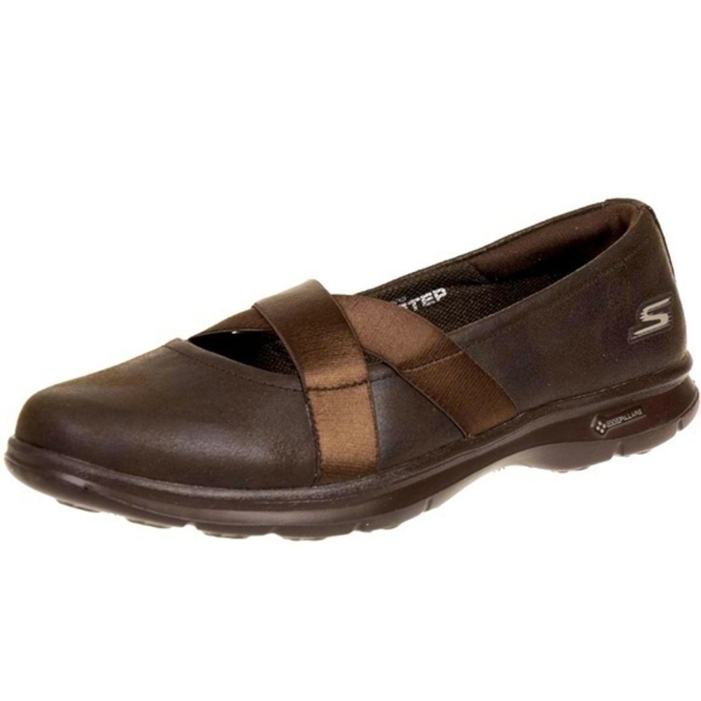 Skechers GO Step - Dainty Women's Summer Shoes Slip On Choc Ballet Flats